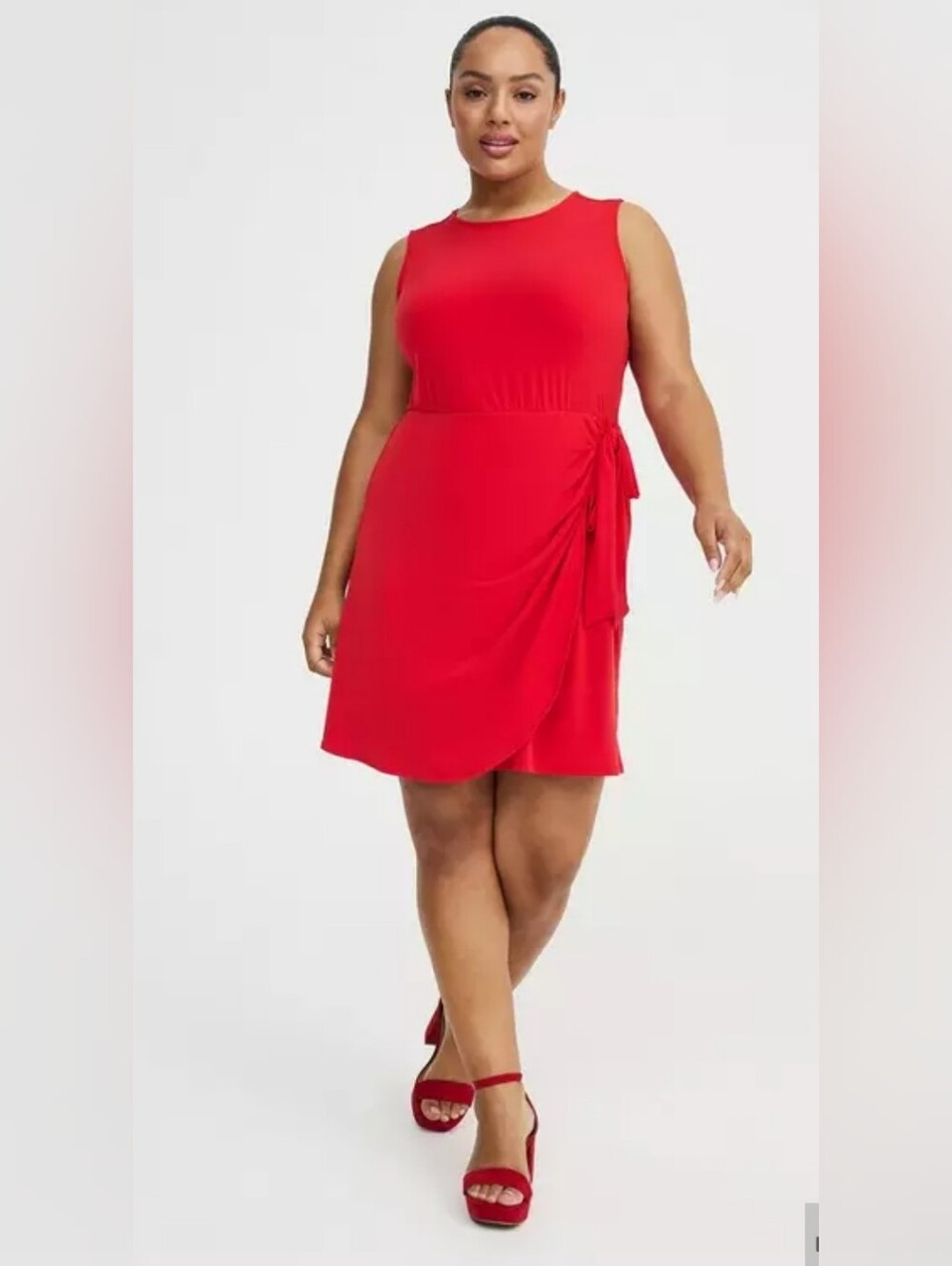 Torrid Sleeveless Red Wrap Dress